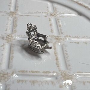Vintage Sterling Silver Rocking Chair Charm Pendant .925